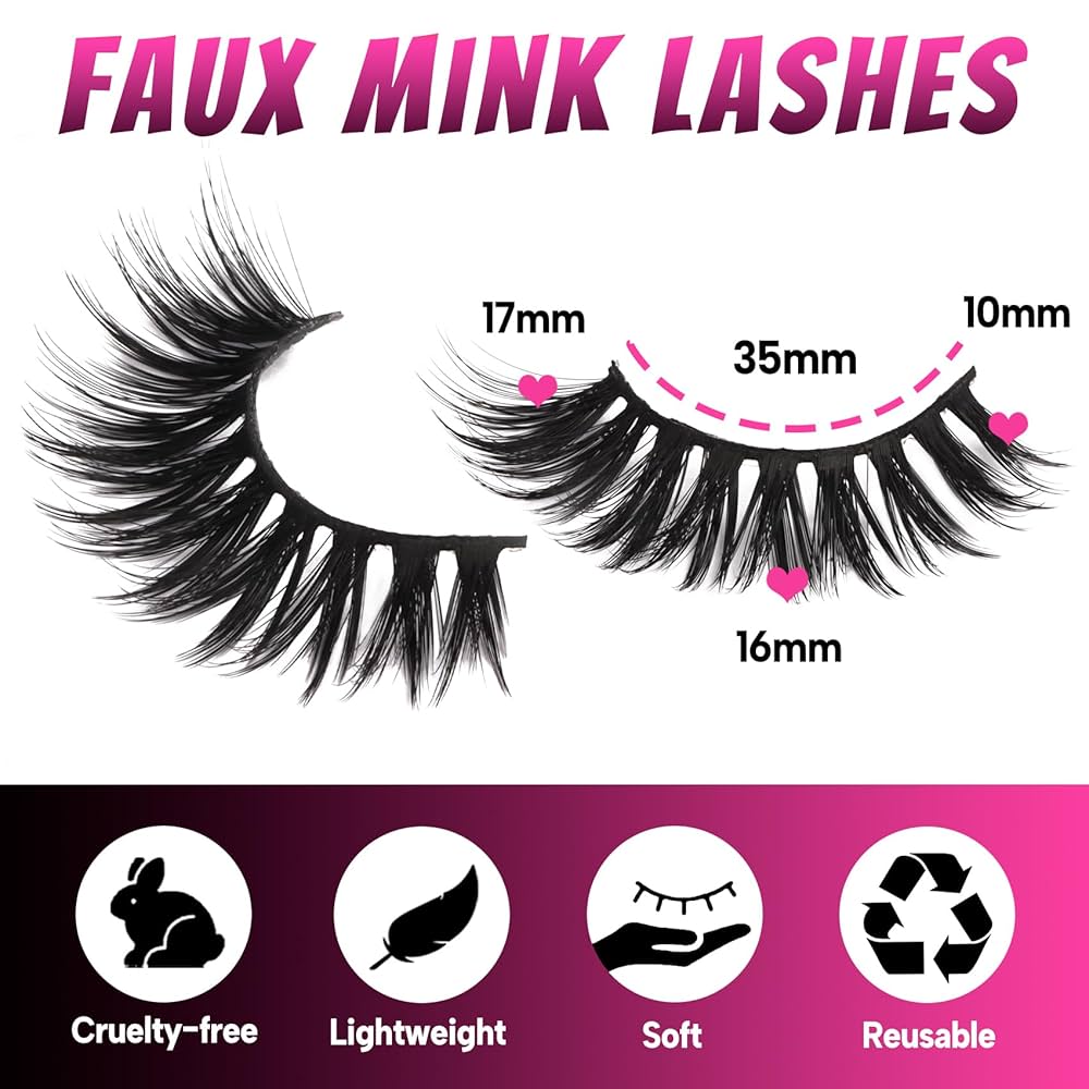 Amazon.com: Veleasha Lashes 10 Pairs Natural Fluffy False